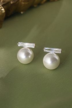 Minimalist Pearl Stud Earrings for Women - Elegant S925 Silver Pins, Unique and Versatile, Trendy Jewelry for 2024