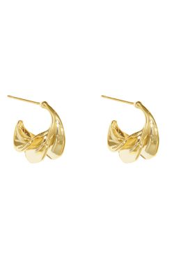 Minimalist Retro C-Shaped Spiral Twisted Gold-Plated 925 Silver Needle Earrings - High-End Korean Style Jewelry