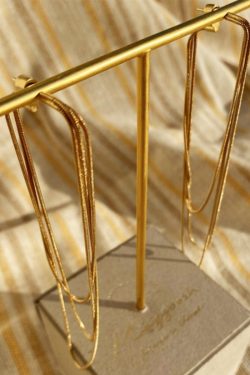 Minimalist Retro Multi-Layer Snake Bone Chain Tassel Earrings - European American Instagram Style Gold Jewelry