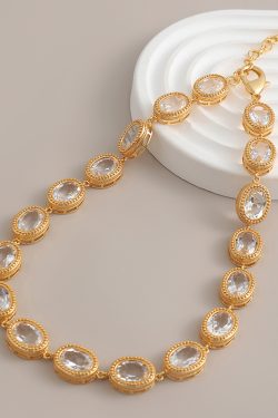Minimalist Shiny Glass Necklace - Versatile Trendy Women's Accessory for Everyday and Special Occasions