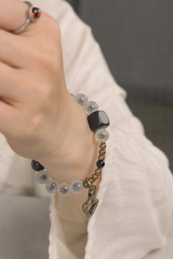 Minimalist Single Circle Agate Bracelet for Men and Women, Retro Artistic Design, Versatile Personality Jewelry