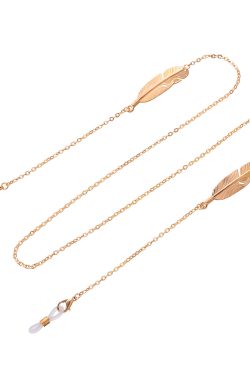 Minimalist Symmetrical Alloy Metal Feather Glasses Chain – Versatile Anti-Slip Anti-Lost Lanyard for Everyday Use