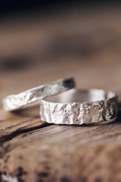 Minimalist Textured 925 Silver Couple Rings - Vintage Simple Versatile Trendy Finger Rings for Men and Women