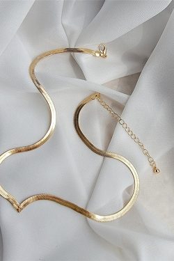 Minimalist V-Shaped Gold Clavicle Necklace for Women, Hip-Hop Style, Light Luxury Snake Bone Chain, Cool & Understated Fashion Accessory