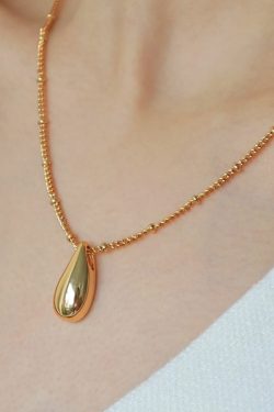 Minimalist Water Drop Layered Clavicle Necklace - High-End French Style for Commuter Fashion, Retro Versatile Accessory