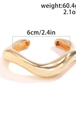 Minimalist Wide Women's Bracelet - Brushed Metal, Sweet Cool Style, European & American Cross-Border Fashion Jewelry