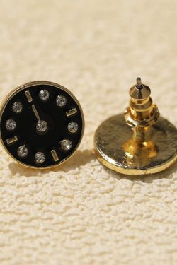 Minimalist Zinc Alloy Rhinestone Round Earrings for Women - Elegant Fashion Jewelry Ideal for Students, Birthdays, and Special Occasions