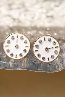 Minimalist Zinc Alloy Rhinestone Round Earrings for Women - Elegant Fashion Jewelry Ideal for Students, Birthdays, and Special Occasions