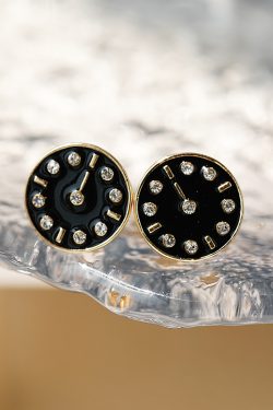 Minimalist Zinc Alloy Rhinestone Round Earrings for Women - Elegant Fashion Jewelry Ideal for Students, Birthdays, and Special Occasions