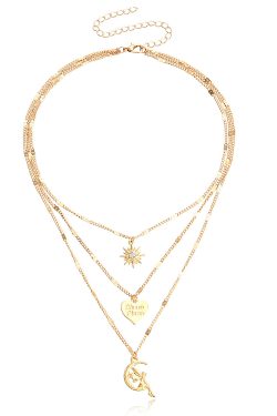 Multi-Layer Gold Vintage Heart Necklace with Eight-Pointed Star Clavicle Chain - European American Niche Jewelry Fashion