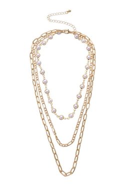 Multi-Layer Pearl Pendant Necklace for Women - Trendy Metal Jewelry, European and American Style Fashion Accessories