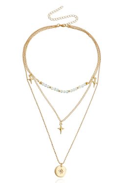 Multi-Layer Shining Star Pendant Necklace for Women - Stylish Sweater Chain, Versatile Cross-Border Jewelry Accessory