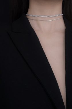 Multi-Layer Snake Bone Necklace with Rhinestones - Versatile Everyday Style, Influencer Favorite, Chic Accessories