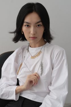 Multi-Way Wear Vintage Long Asymmetrical Sweater Chain with Gold and Silver Contrasting Color Tassels and Wheat Ear Design
