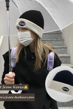 Multicolor Knitted Hat - Korean Style Autumn Winter DUNK Cold Weather Beanie - Trendy Dongdaemun Fashion Accessory