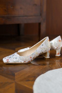 National Style Wedding Shoes for Chinese Brides - Comfortable Chunky Heel Qipao Shoes for Mother of the Bride