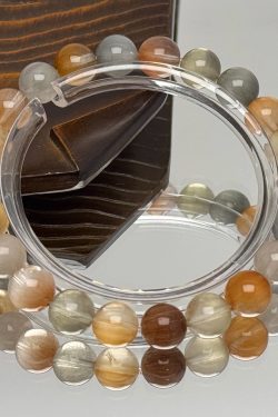 Natural Colored Rabbit Fur Crystal Bracelet with Multicolor Loose Beads - Chic Boho Jewelry for a Stylish Look