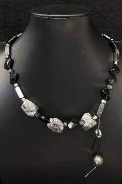 Natural Stone Bead Necklace for Women - Personalized Hip-Hop Minimalist Style, Light Luxury High-End Neck Accessory