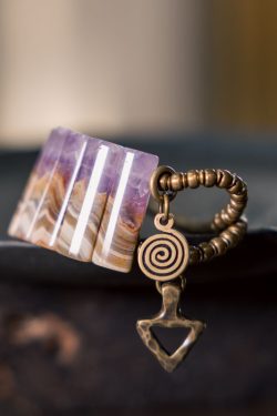 Personalized Gradient Agate Amethyst Bead Bracelet Chain - Retro Versatile Accessory for Women and Men