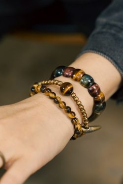 Personalized Retro Stacked Tiger's Eye Bracelet for Men & Multi-Color Cat's Eye Bead Bracelet for Women - Bohemian Style Jewelry