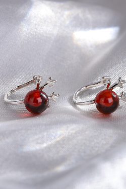 Pink Crystal Dragon Year Birthstone Stud Earrings for Women, Light Luxury Ear Clips, Trendy Accessories for Autumn and Winter 2024