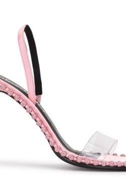 Pink One-Strap Transparent High Heels Sandals with Open Toes - 2023 Summer Y2K Style Thin Heels