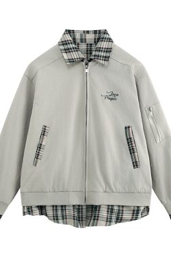 Plaid Two-Piece Jacket for Women - American Retro Style, 2025 Spring Collection, High-End Casual Fashion
