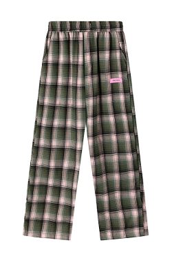 Plaid Wide-Leg Pants for Women - American Retro Casual Loose Straight-Leg Trendy Floor-Length Trousers