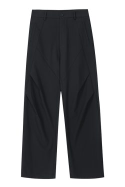 Pleated Wide-Leg Knife Pants - Clean Fit Curved Design for a Relaxed, Effortless Style - Perfect for Casual or Dressy Looks