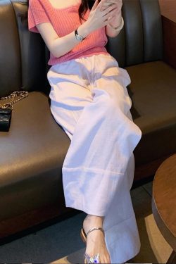 Plus Size Women's 2025 Summer High Waist Slim Straight Leg Pants - Casual Loose Wide Leg Floor-Length Trousers
