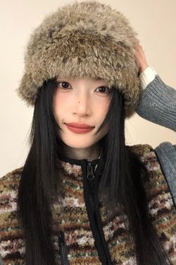 Plush Oversized Knitted Wool Bucket Hat for Women - Thickened Fisherman’s Hat, Ear-Protecting, Warm for Autumn & Winter