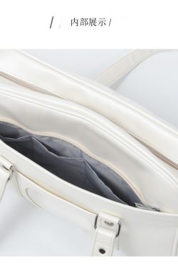 PU Leather College Style JK Uniform Crossbody Bag with Pudding Bear Design for Women - Trendy Y2K Fashion Accessory