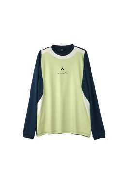 Purple and Light Green Spliced Long Sleeve T-Shirt - Cool Feel, 90s Inspired, Graphic Print, Trendy Streetwear Style
