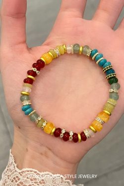 Rainbow Beaded Bracelet for Women - Minimalist Elegant Jewelry, Versatile Niche Design, High-End Style, Fresh Fashion Accessory