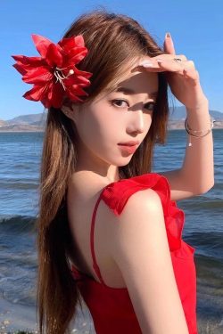 Red Faux Lily Flower Hair Clip – Elegant High-End Hair Accessory for Versatile Photography & Mature Sister Style