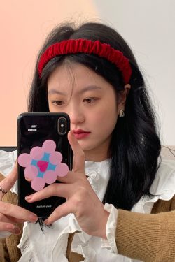Red High Crown Wide-Brimmed Headband for Women - Vintage Autumn Winter Hair Accessory, Face-Flattering Style for 2024