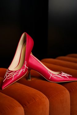 Red High Heels for Bride - Stunning Chinese Style Xiuhe Wedding Shoes, Comfortable Two-in-One Design, High-End Feel