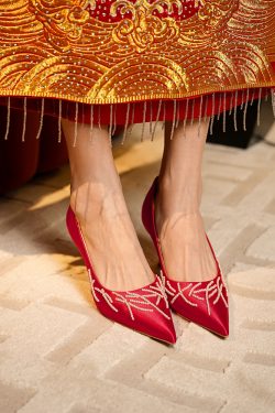 Red High Heels for Bride - Stunning Chinese Style Xiuhe Wedding Shoes, Comfortable Two-in-One Design, High-End Feel