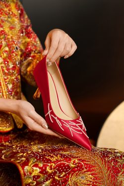 Red High Heels for Bride - Stunning Chinese Style Xiuhe Wedding Shoes, Comfortable Two-in-One Design, High-End Feel
