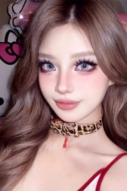 Retro American-Style Leopard Print Red Balloon Dog Necklace - Spicy Girl Choker Collar for a Niche Fashion Statement