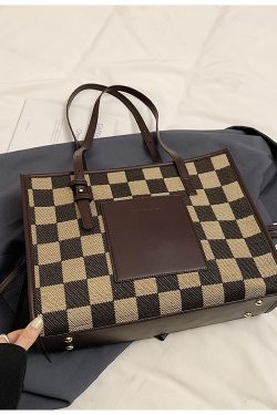 Retro Bird Check Large Capacity Shoulder Bag for Women - French Commuter Underarm Handbag - Summer Fashion 2025
