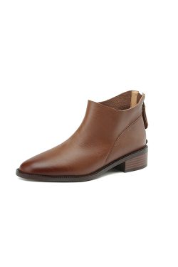 Retro British Style Chunky Heel Martin Boots for Women, Versatile Short Chelsea Boots with Back Zipper, Plus Size 41-43
