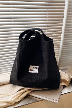 Retro Corduroy Shoulder Bag - Large Capacity Commuter Tote for Women - Versatile Autumn 2025 Fashion