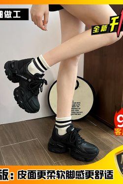 Retro Dad Shoes for Women - Thick-Soled, Visually Slimming Plush Sneakers for Spring & Autumn 2025, Versatile Casual Sports Footwear