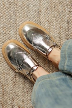 Retro Genuine Leather Open-Toe Half Slippers for Women - Summer Chunky Heel Slip-On Mules Sandals with Thick Sole