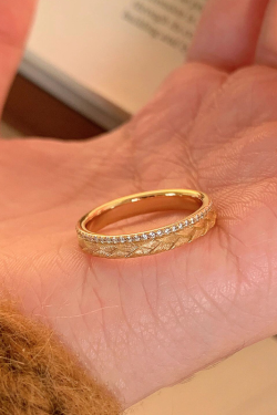Retro Gold Brushed Wheat Ear Leaf Ring for Women - Unique High-End Finger Ring for Index Finger, 2025 Trendy Fashion Accessory