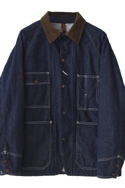 Retro Heavy-Duty Washed Quilted Denim Jacket - Stylish Loose Unisex Workwear Top for 90s and Y2K Fashion