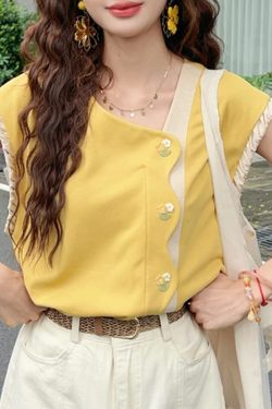 Retro Hong Kong Style Short-Sleeve T-Shirt for Women - Casual Loose Summer Top, Age-Reducing Versatile Fashion 2025