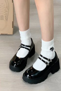 Retro Japanese-Style Mary Jane Leather Shoes for Women - 2025 Thick-Soled Loafers, Patent Leather High Heels, JK Uniform Flats