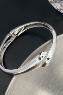 Retro Minimalist Snake Head Bracelet for Women - Light Luxury Fashion Bangle, Unique High-End Feel, European American Style